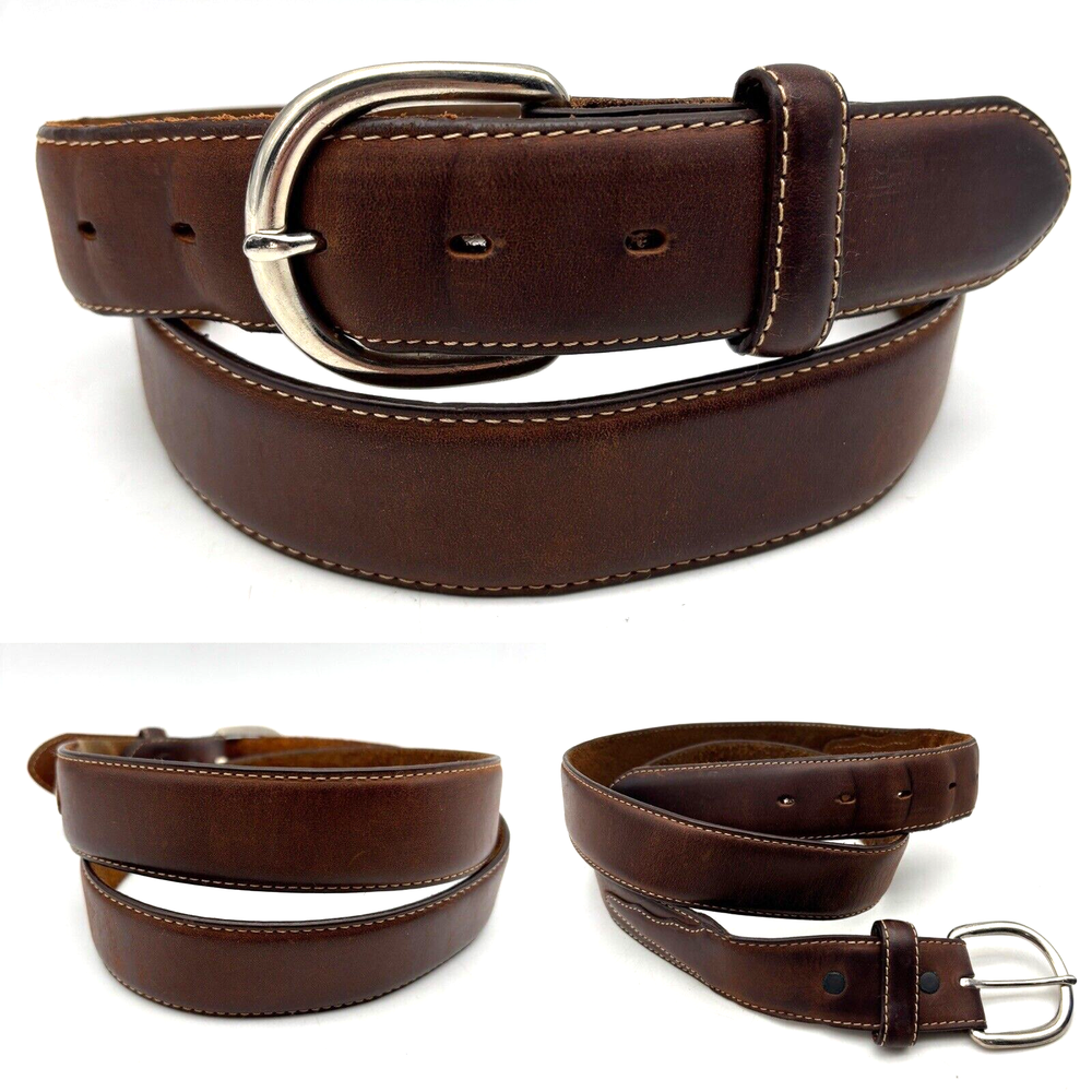 Silver Creek 5709 Brown Genuine Leather Southwestern Overlay Belt Men's 42