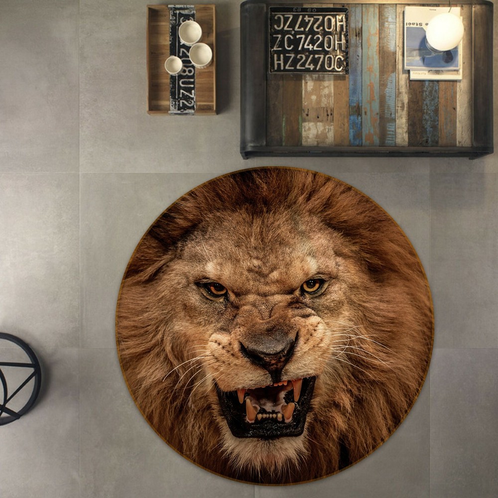 3D Ferocious Lion Non-Slip Rug Mat Elegant Photo Carpet O169