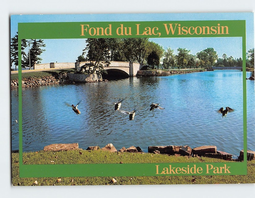 Postcard Lakeside Park Fond du Lac Wisconsin USA