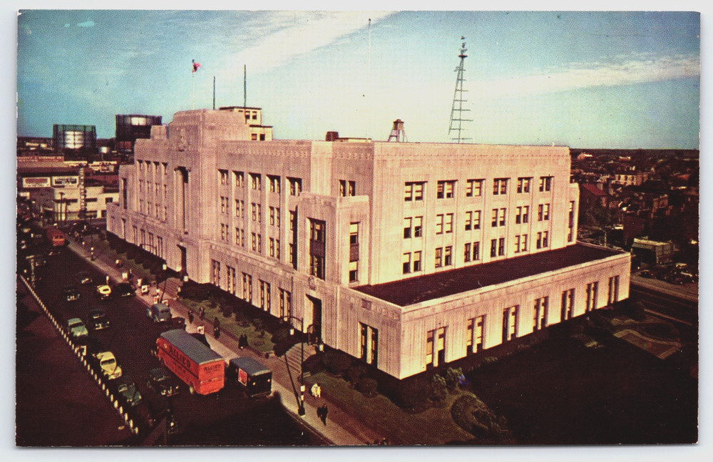 Norfolk Virginia VA Post Office And Federal Building Cars Vintage Photo Postcard