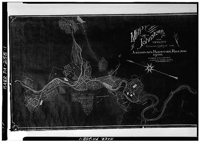 1. Map Of Johnstown, Pa And Vicinity Showing Lines Of The Johnstown Passenger