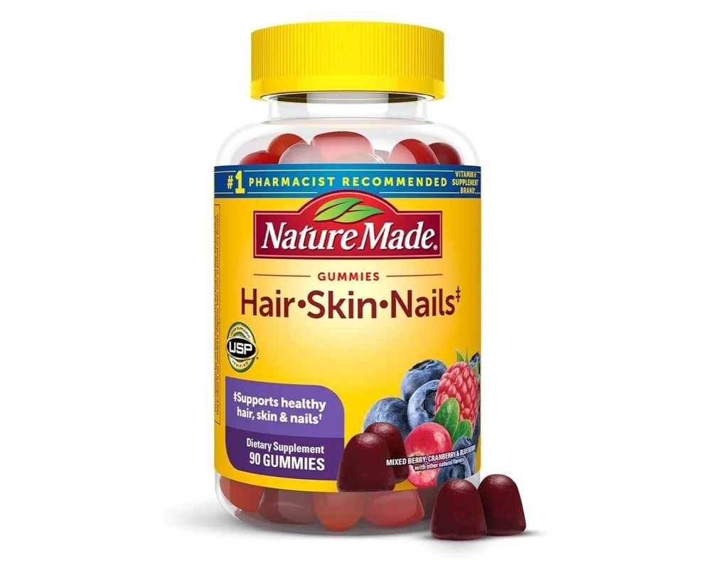 Nature Made Hair Skin Nails Gummies Mixed Berry Flavors - Dietary Supplement 90