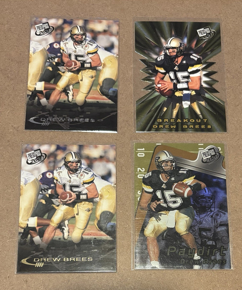 2001 Press Pass Drew Brees 4 Card Lot RC Breakout Paydirt B 1/36 PD 1/6 Purdue