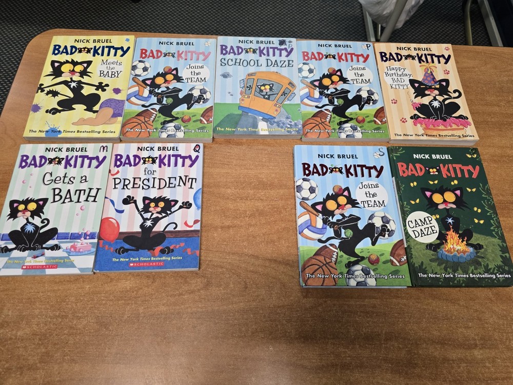 Bad Kitty 9 Nick Bruel Children's Books Lot Hardcover Paperback Excellent