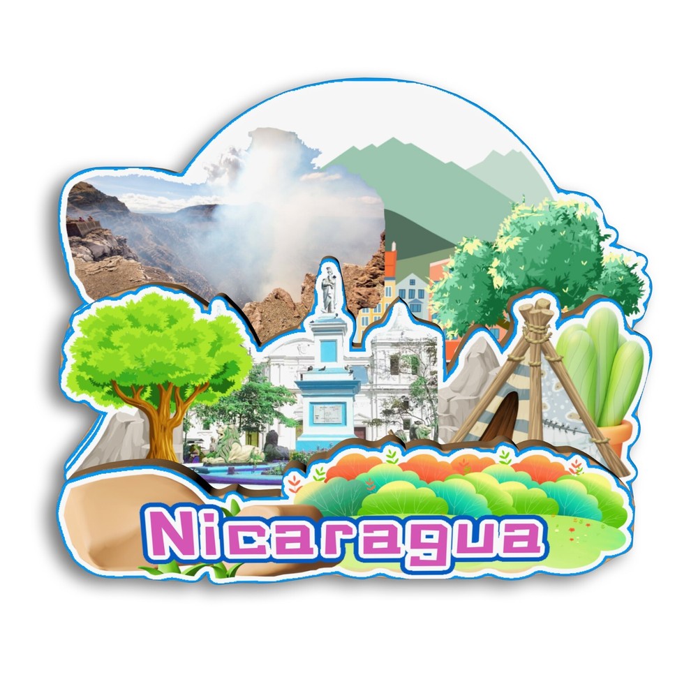 Nicaragua Refrigerator magnet 3D travel souvenirs wood craft gifts