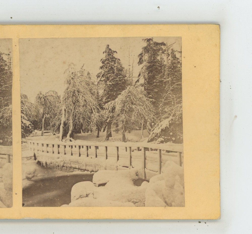 Niagara Falls Bridge in Winter Samuel Mason Stereoview