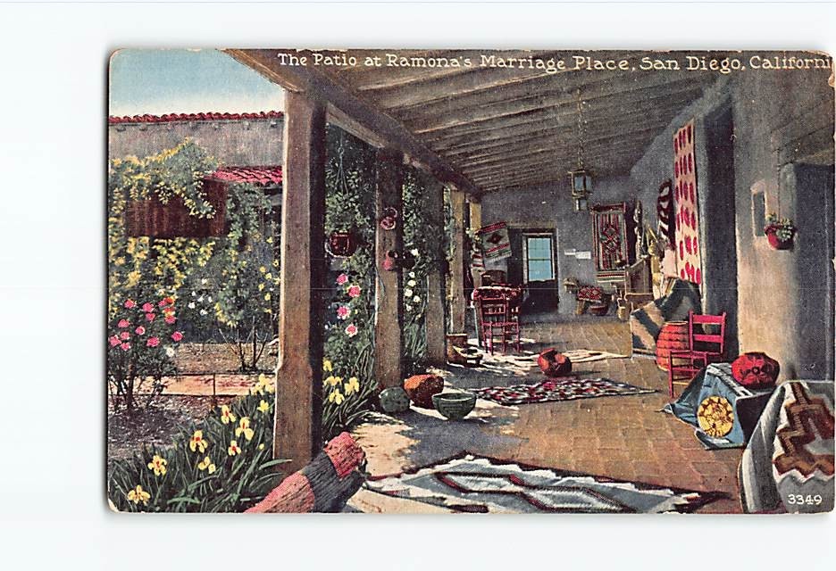 Postcard Patio Ramona's Marriage Place San Diego California USA