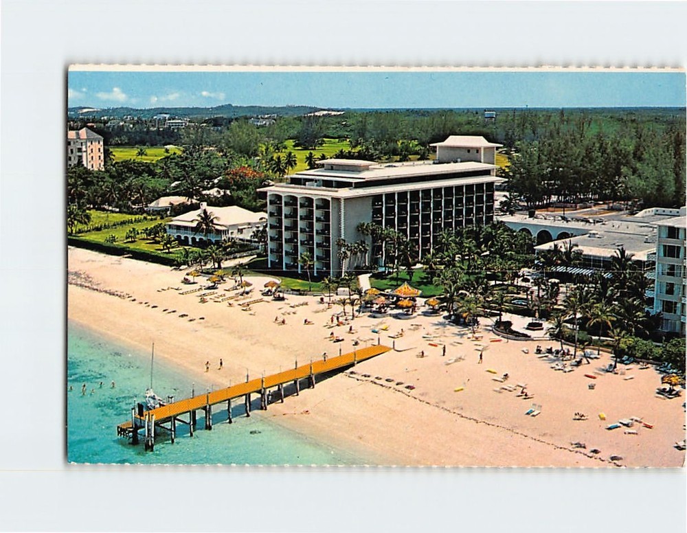 Postcard Aerial View Nassau Beach Hotel Bahamas