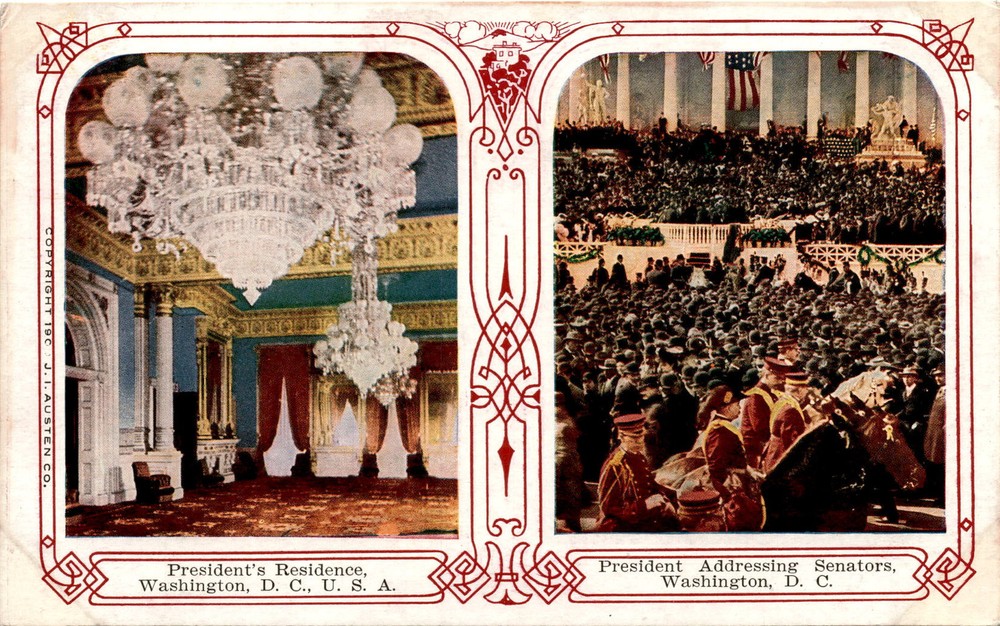 President's Residence, Washington D. C., U. S. A., President, Senators Postcard