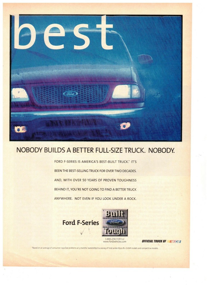 Ford F Series 150 Nobody Builds Better Full Size Truck Vintage 1993 Print Ad