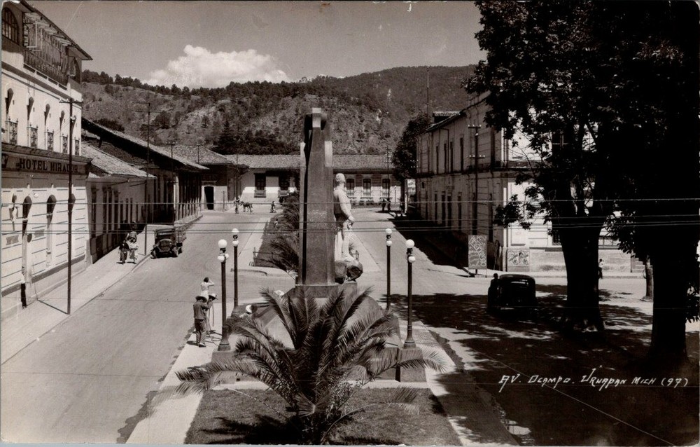 Street View, URUAPAN, Mexico Real Photo Postcard