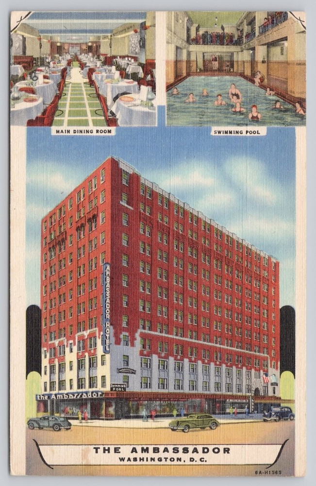 Vintage Linen Postcard The Ambassador Hotel Washington D.C. 1930s