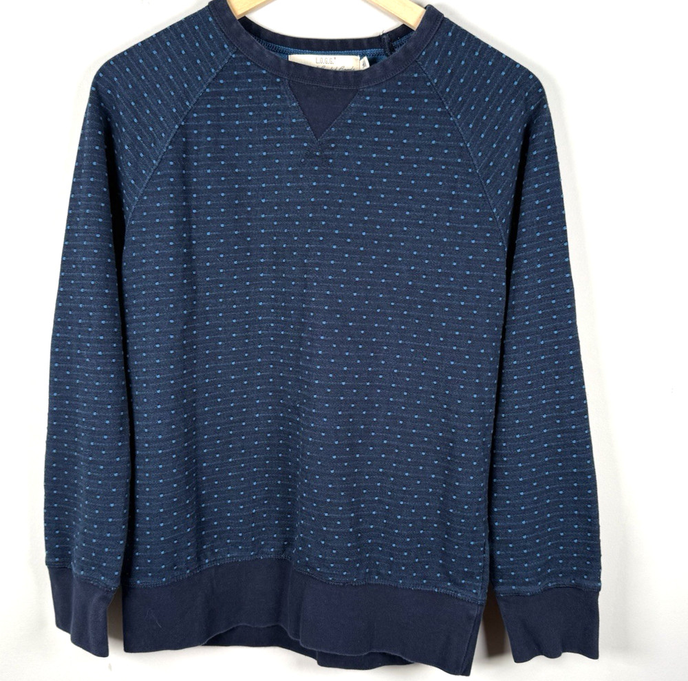 H&M Label of Graded Goods LOGG Sweater Womens S Blue Dot Pullover Long Sleeve