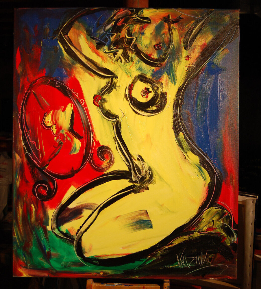 NUDE BY Mark Kazav  Abstract Modern CANVAS Original Oil Painting  GER3RfG