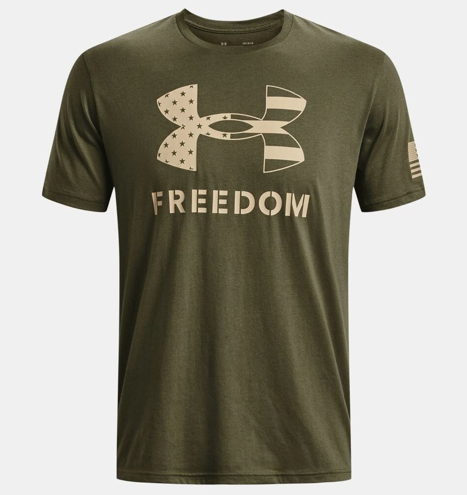 Under Armour Shirt, Men's 2XL, UA Freedom Flag Big Logo, SS, New with Tags