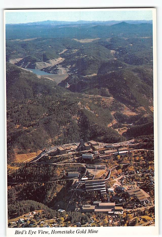 Postcard Aerial View Homestake Gold Mine Black Hills South Dakota USA