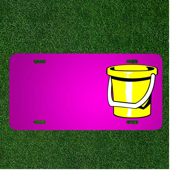 Create Your Unique Custom Personalized Yellow Car License Plate or Bucket Pail with Added Names