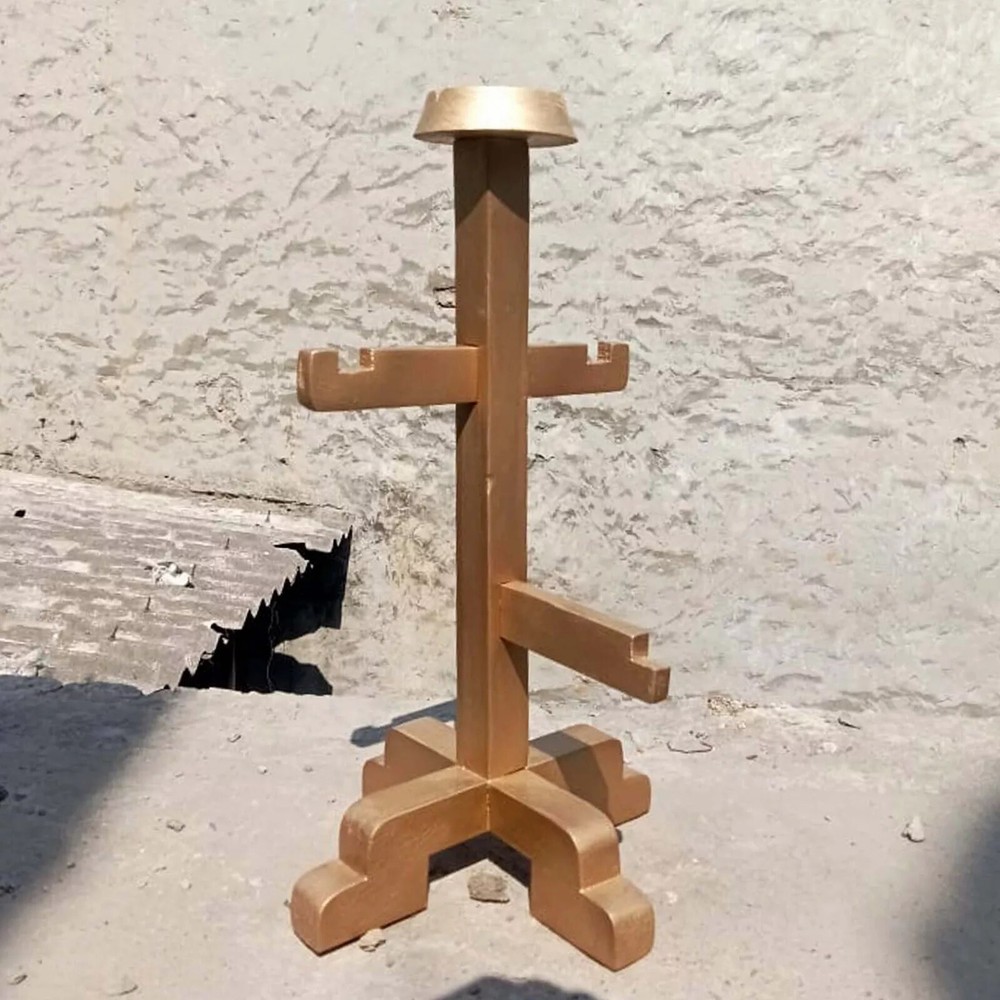 Kabuto Wooden Stand for Samurai Helmet Edo Period Yoroi Armor Display