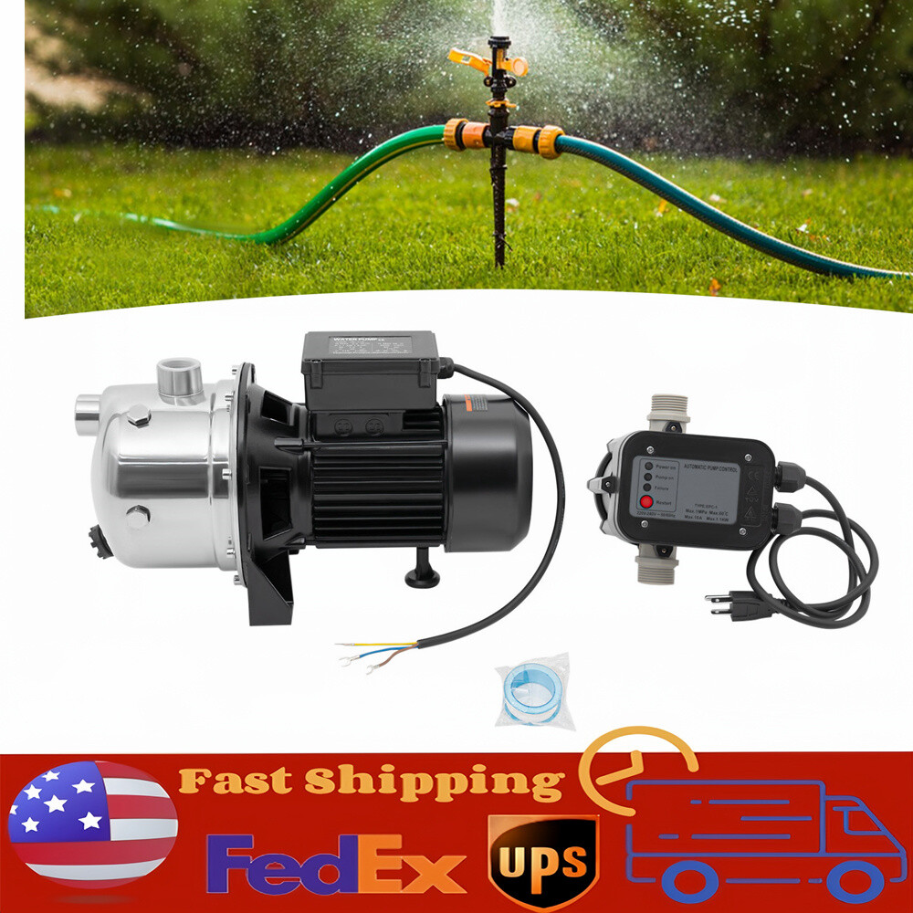 1.5HP 115V Shallow Jet Well Pump with Pressure Tank Garden Booster Jet Pump