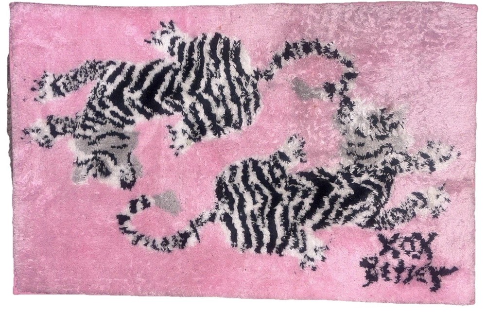 Pink Black White Zebra Animal Print Area Rug Rectangle 2 x 3 ft
