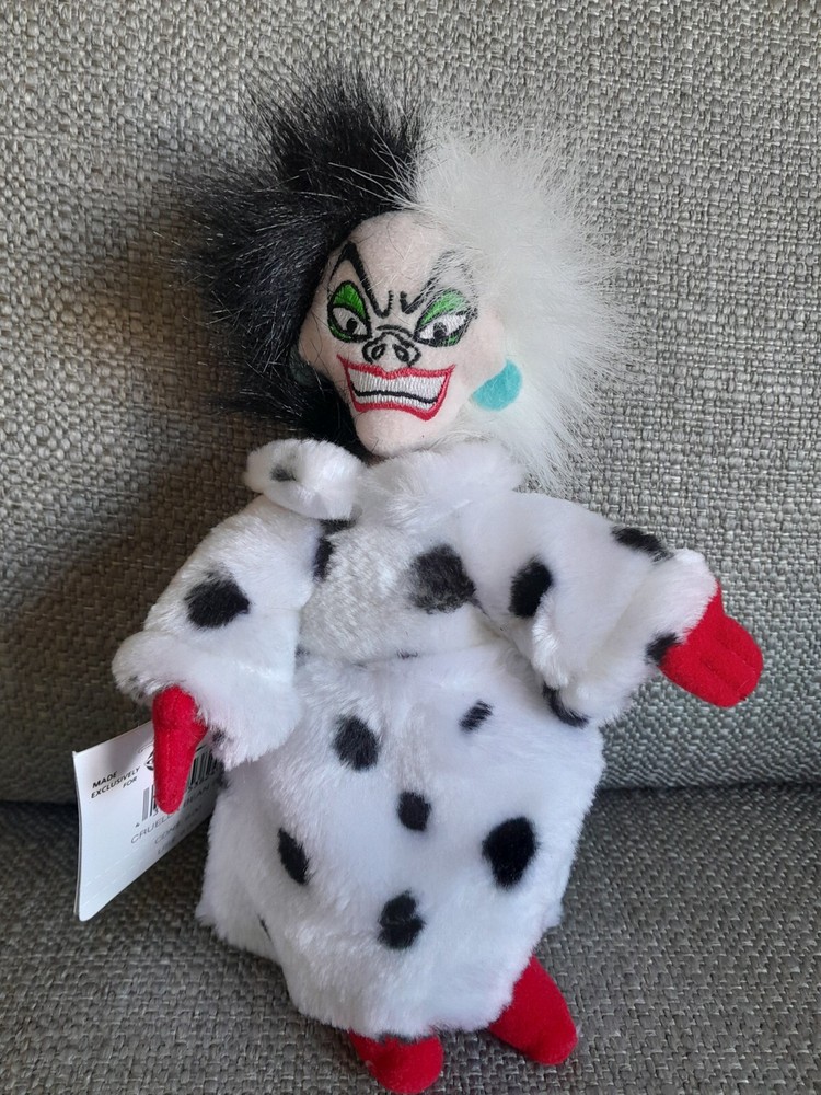 Rare Vintage NWT Disney Store Mini Bean Bag Plush Cruella Deville 101 Dalmations
