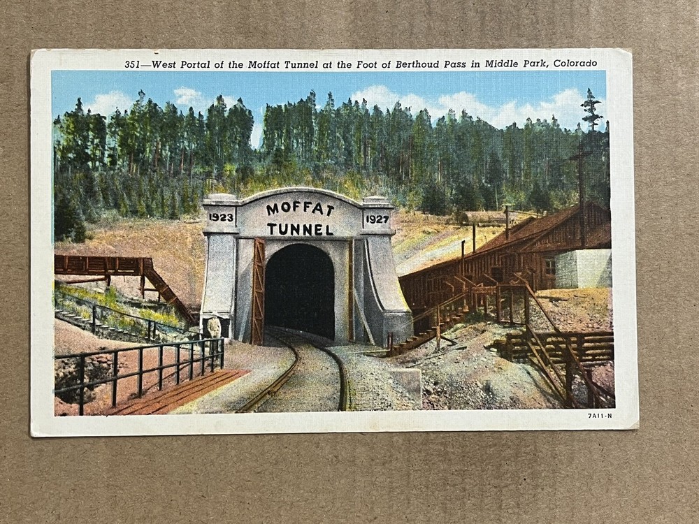 Postcard Moffat Tunnel CO Colorado Railroad Train Tracks Continental Divide