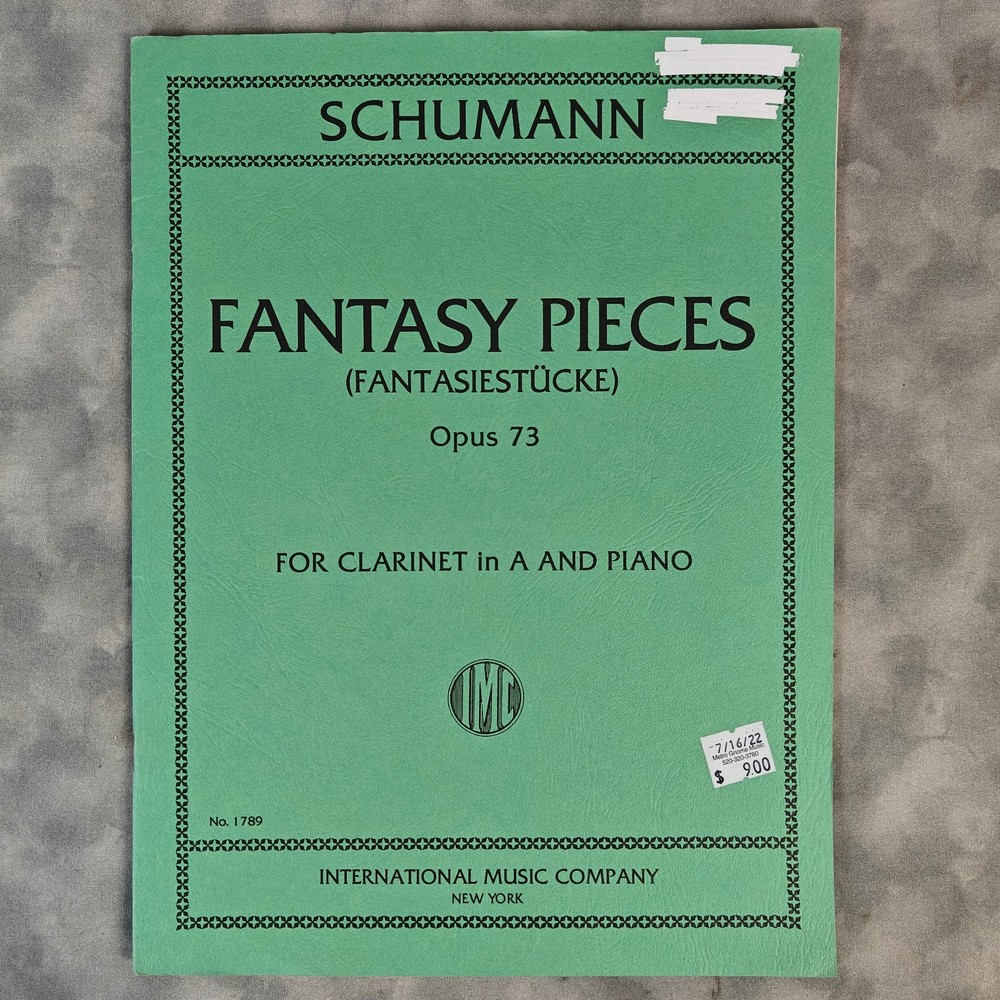 Schumann Fantasy Pieces Op 73 Clarinet in A and Piano IMC 1789 Sheet Music Score