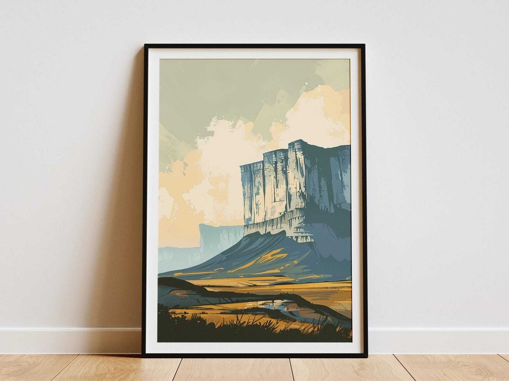 Mount Roraima Venezuelaguyanabrazil Minimalist Landscape Print Modern Travel
