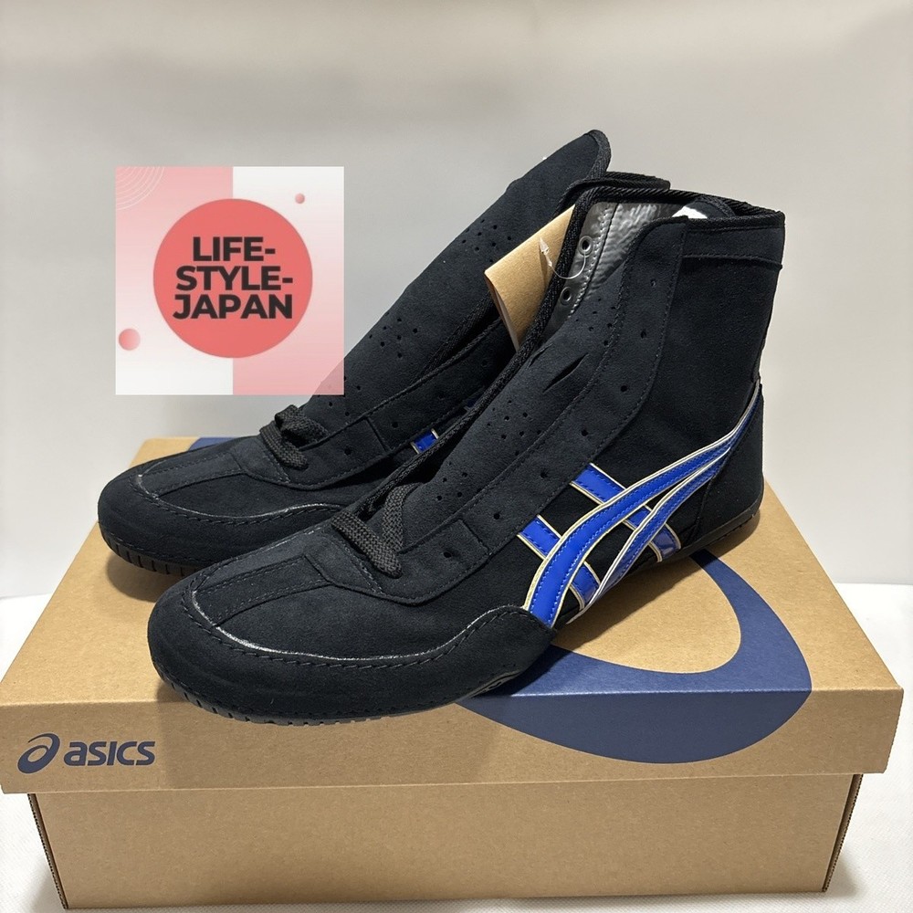 ASICS 1083A001 Black Blue Gold Black Men Boxing Wrestling Shoes A546 TWR900