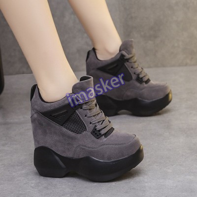 Womens Platform Wedge Sneakers Sport Casual Shoes Hidden High Heels Ankle Boots