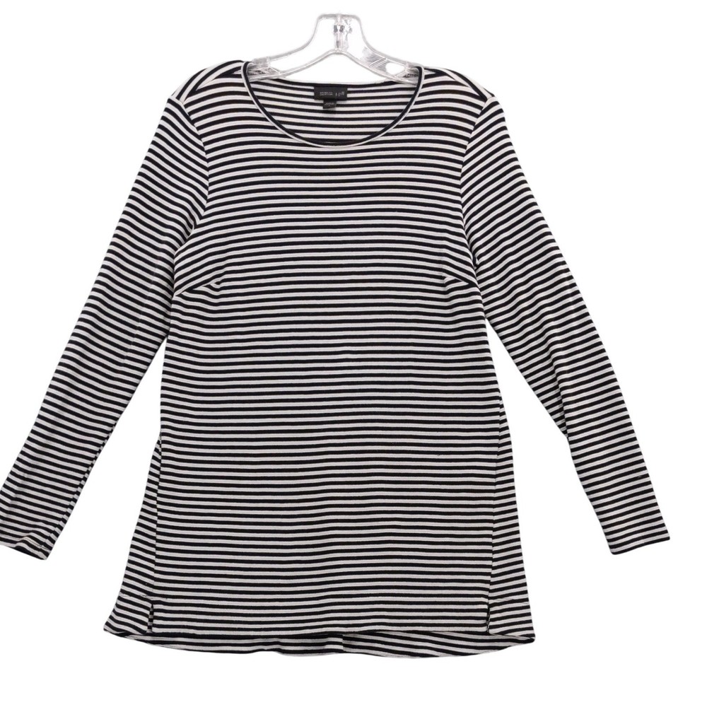 J Jill Wearever Collection Striped Long Sleeve Tunic Top - Women's Sz S