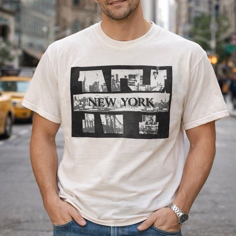 Vintage 90s New York Manhattan Single Stitch T-Shirt Men’s Size XL Towers