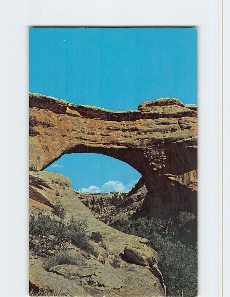 Postcard Sipapu Bridge Natural bridges National Monument Utah USA
