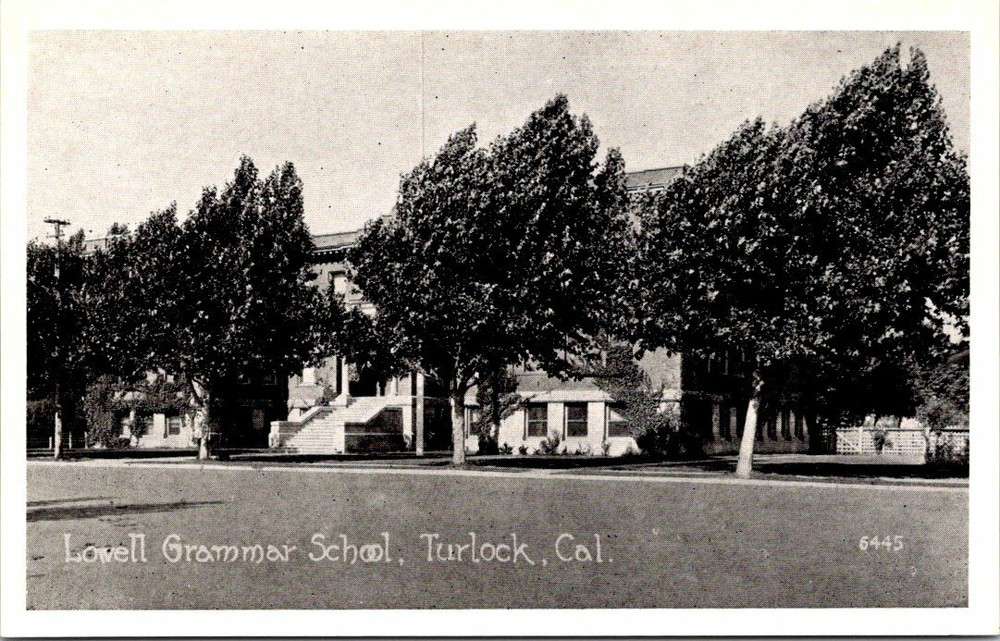 c1920 Lowell Grammar School Turlock California Vintage Postcard