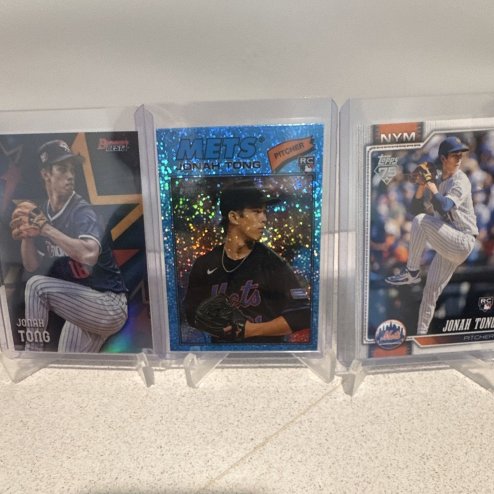 Topps Jonah Tong New York Mets Rookie Parallel Card Lot Bowman's Best MLB (3)
