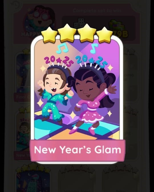 New Year's Glam MONOPOLY 4 Stars ⭐️⭐️⭐️⭐ Sticker | FAST DELIVERY
