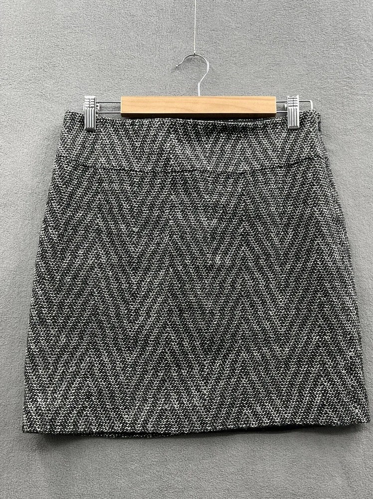 Ann Taylor LOFT Skirt Women’s 2 Tweed Wool Blend Gray Black
