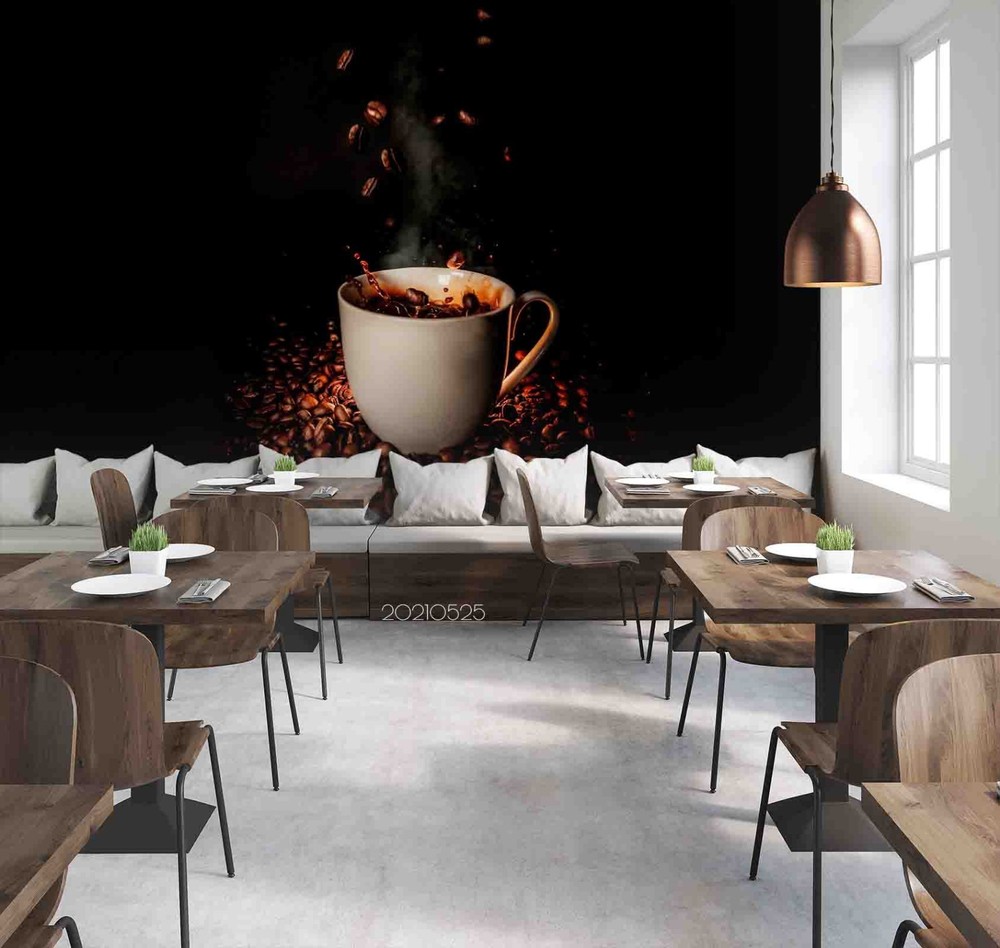 3D Coffee Illustration Wall Murals Wallpaper Murals Wall Sticker 2