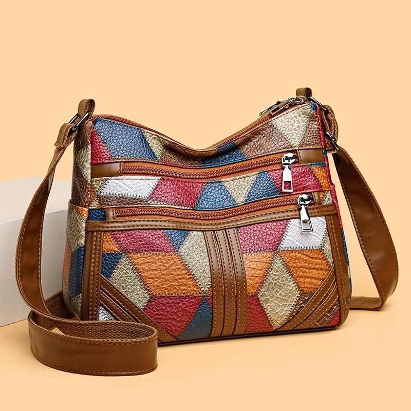 Vintage Women Handbag Leather Design Shoulder Crossbody Bag Ladies Purse Handbag