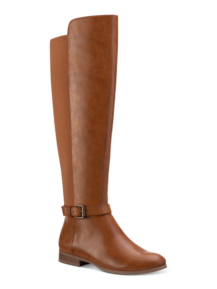 STYLE & COMPANY Womens Tan Brown Buckled Strap Kimmball Riding Boot 5.5 M