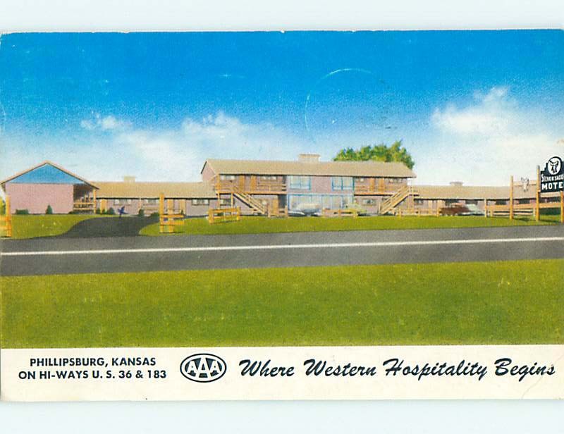 Pre-1980 SILVER SADDLE MOTEL Phillipsburg Kansas KS s8831