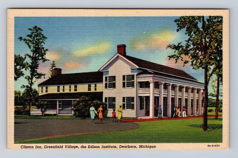 Dearborn MI-Michigan, Clinton Inn, Greenfield Village, Vintage Postcard