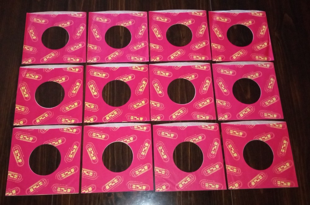 Lot of 12 GSF Company Sleeves for 45 RPM Records vintage early 1970s