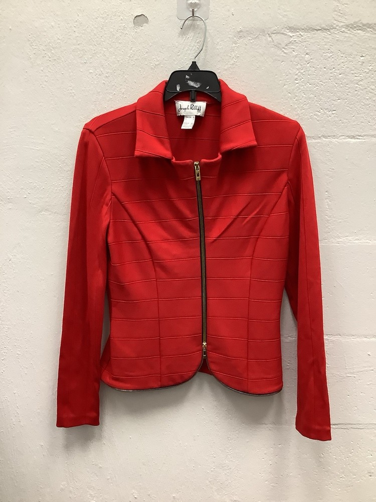 Joseph Ribkoff Red Zip Blouse Size 6 0226-259