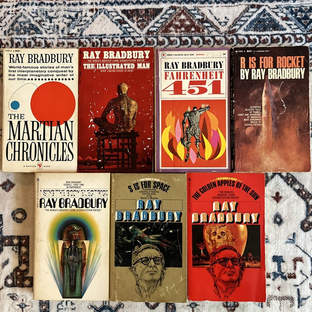 Ray Bradbury Vintage Paperback Lot of 7—Fahrenheit 451, Illustrated Man, & More