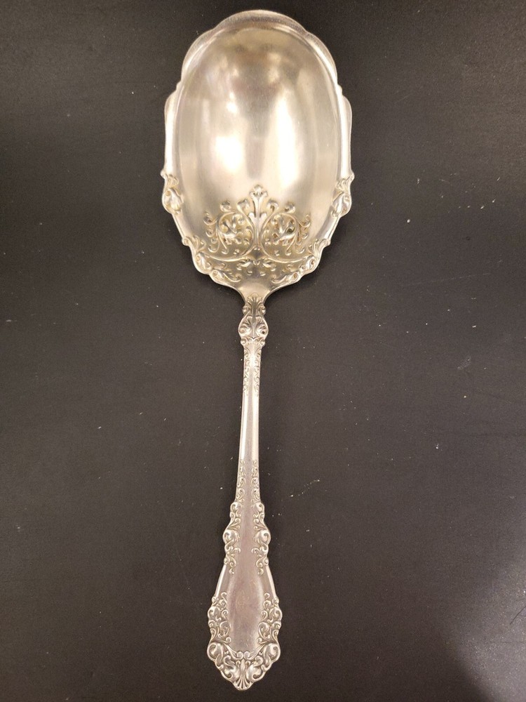 1847 Rogers BERKSHIRE Silverplate Large Casserole Vegetable Serving Spoon 9