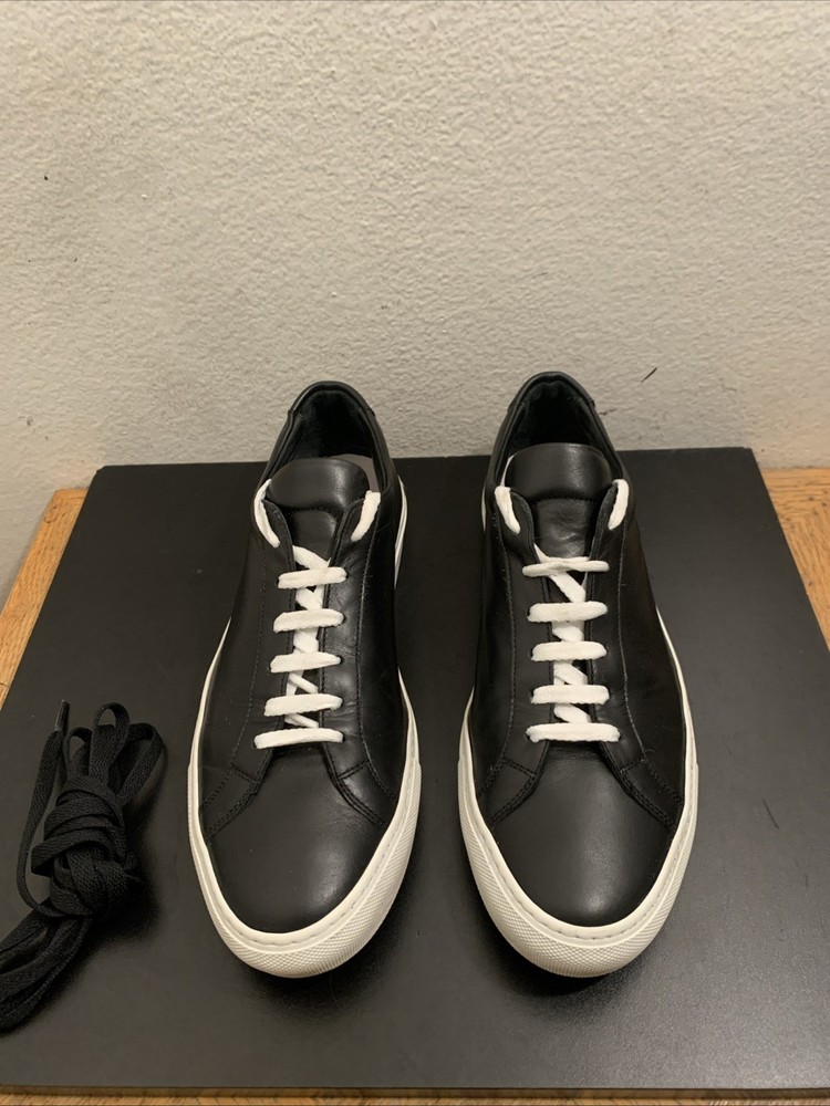 COMMON PROJECTS Original Achilles Low #1658 Black w/White Sole Sz 44/11-image