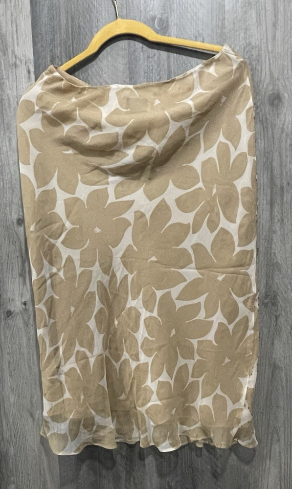 Vision Apparel Silk Floral A-Line Midi Skirt Women’s Beaded Fairy Flow Size L