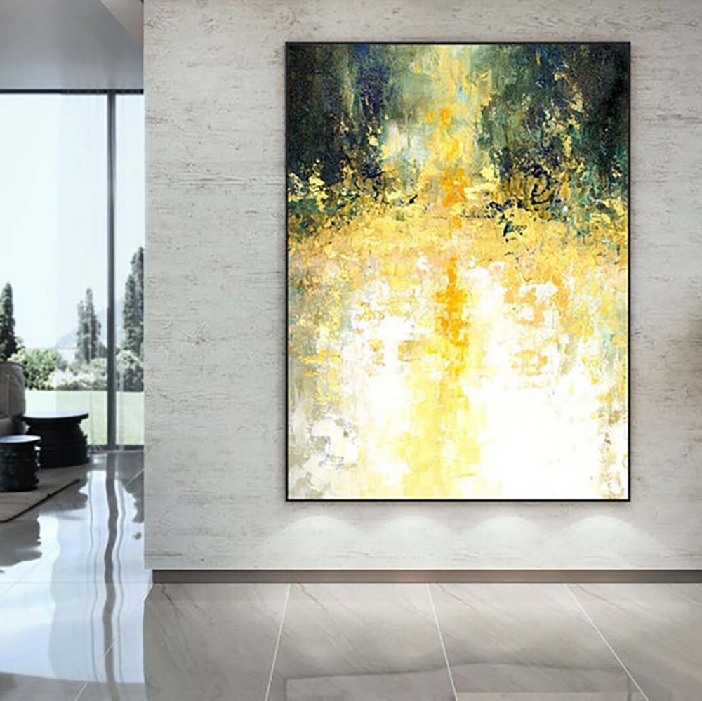 Olive Green And Gold Abstract Painting Contemporary Art Textured Painting Canvas