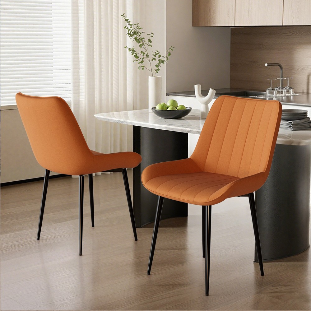 Dining Chairs Set of 2/4, High Back Suede Faux Leather Upholstered Dining Chairs